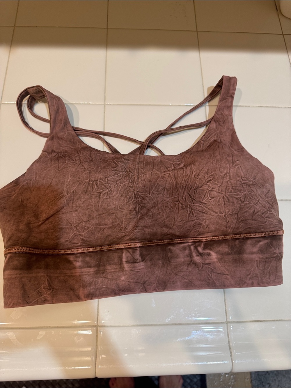 lululemon athletica Mauve Brown Crisscross Strap Sports Bra
